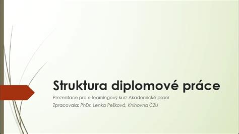 Struktura diplomové práce