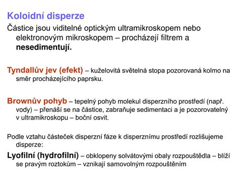 schéma koloidní disperze