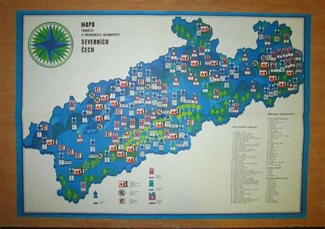 Mapa severních Čech s vyznačenými místy