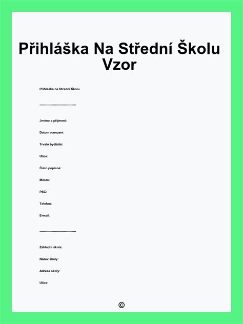 Rozložení předmětů na střední škole