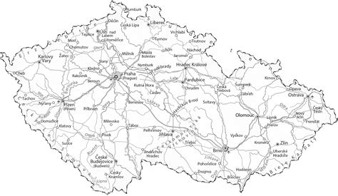 Mapa České republiky s vyznačenými knihovnami