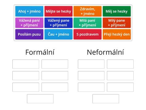 Příklady formální a neformální angličtiny