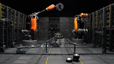 robotické rameno provádějící úkol