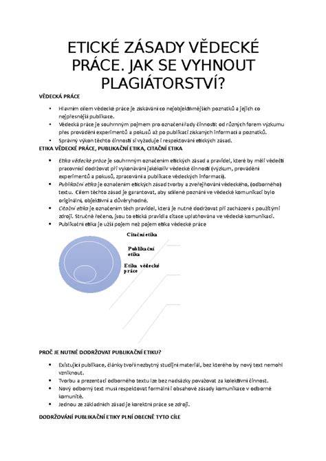 Etické principy vědecké práce