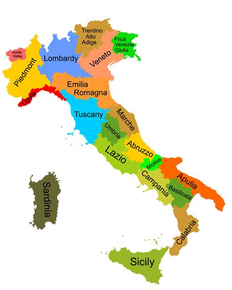 Mapa Itálie s vyznačenou Florencií a Neapolí