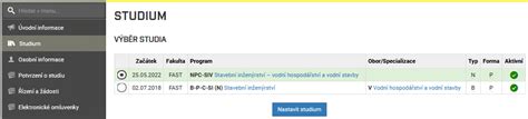 systém STUDIS pro správu studia
