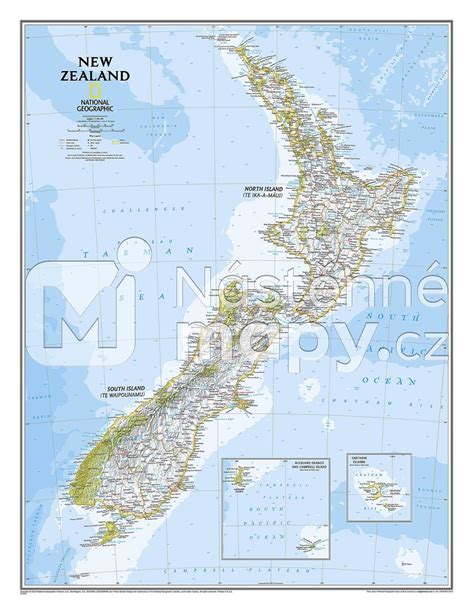 Mapa Nového Zélandu s vyznačenými městy pro studium
