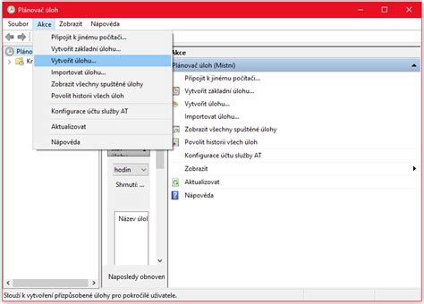 Nastavení úlohy v Plánovači úloh pro spouštění PowerShell skriptu