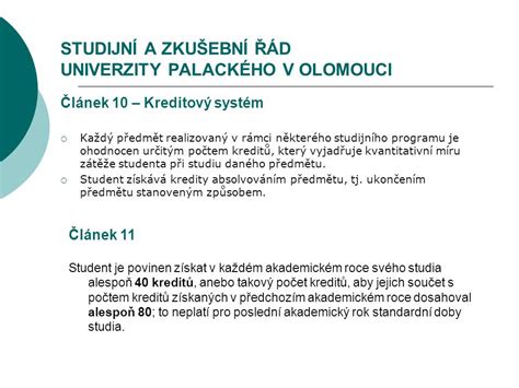 Systém kreditů ve vysokoškolském studiu