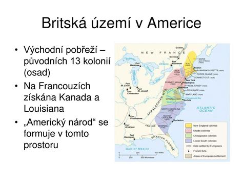 Mapa 13 kolonií v Severní Americe
