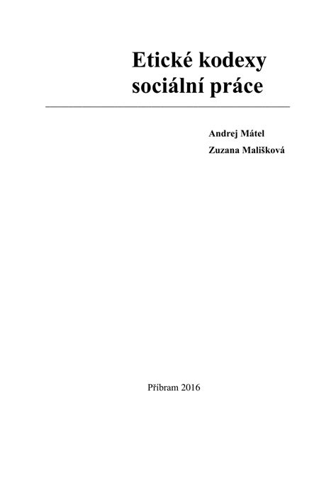 Etický kodex sociálního pracovníka