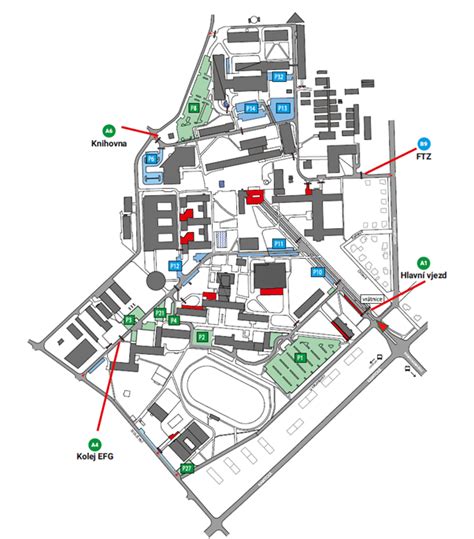 mapa České zemědělské univerzity v Praze