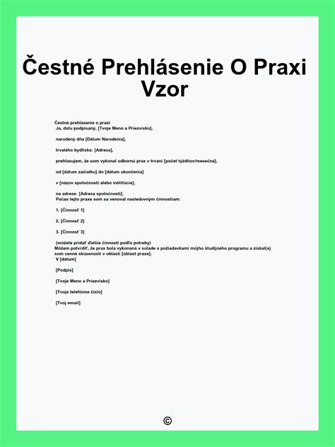 Ilustrace portfolia s potvrzeními o praxi