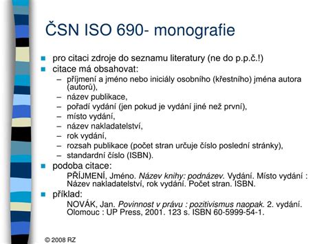 Ukázka citační normy ISO 690