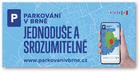 Ilustrace s informacemi o parkování v Brně