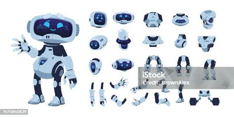 Ilustrace robota s výukovými materiály
