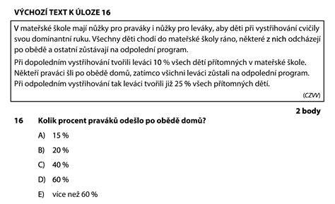Příklad otevřené úlohy z didaktického testu