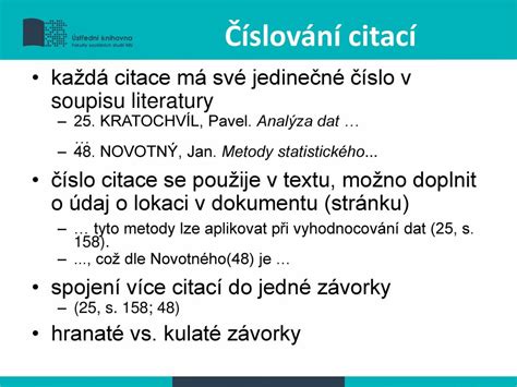 Schéma správného formátování citace