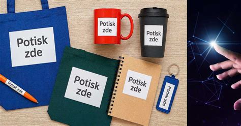 Různorodé reklamní předměty s logem firmy