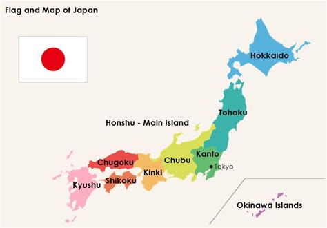 Mapa Japonska s vyznačeným ostrovem Honšú