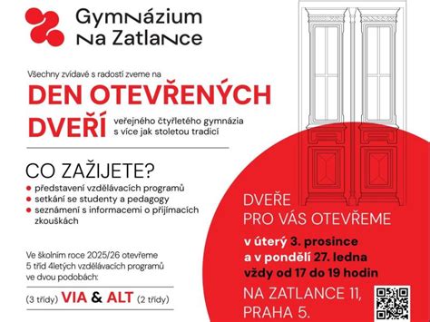 Infografika s daty a časy dnů otevřených dveří
