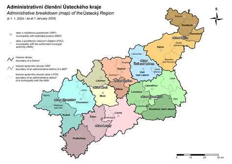 Mapa Ústeckého kraje s vyznačeným Varnsdorfem