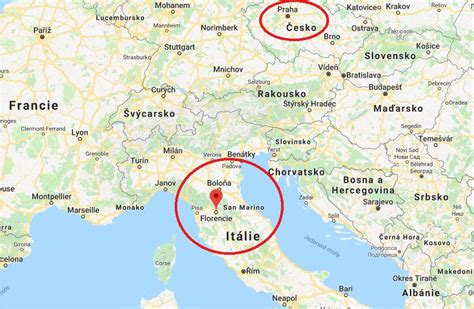 Mapa Florencie a okolí v době moru