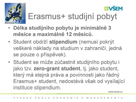 Schéma procesu přihlášení a realizace studijního pobytu Erasmus+