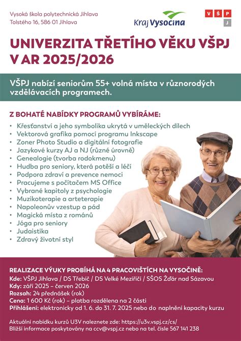 Příklady témat přednášek z kurzů Univerzity třetího věku