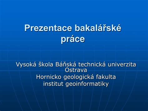 Prezentace bakalářské práce
