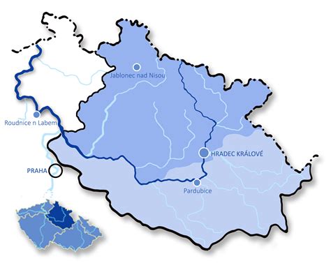 Mapa povodí Lužické Nisy s vyznačenými oblastmi revitalizace