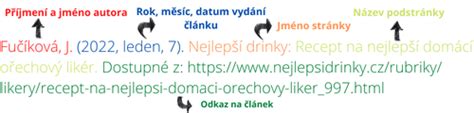 Příklad citace webové stránky