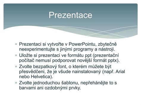 Ukázka struktury prezentace pro obhajobu