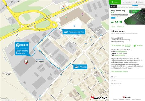 Mapa s vyznačenými zastávkami MHD pro přístup k univerzitě