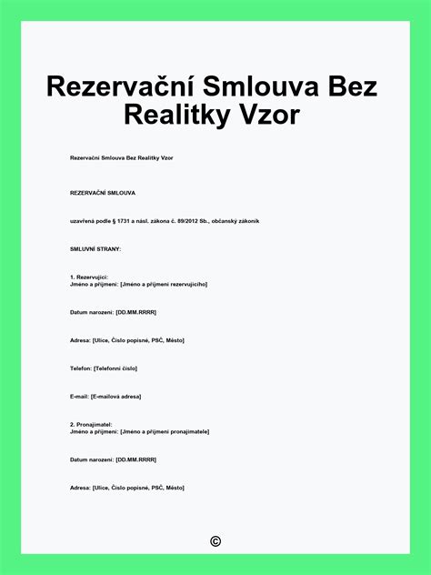 Ilustrace procesu úhrady rezervační kauce