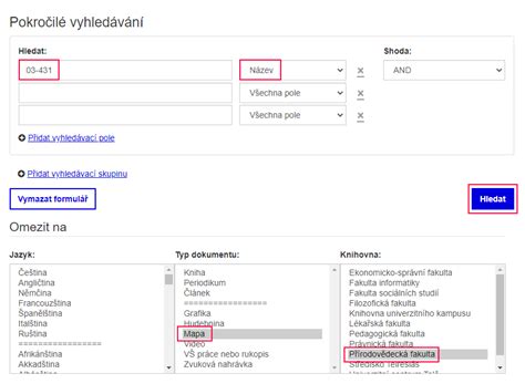 Rozhraní pro vyhledávání v knihovním systému