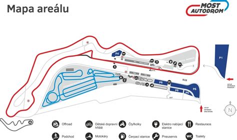 Mapa autodromu Most