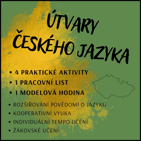 Ilustrace popisující různé typy úloh z českého jazyka