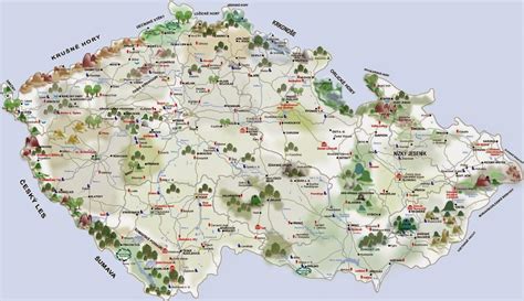 Mapa turistických destinací v České republice