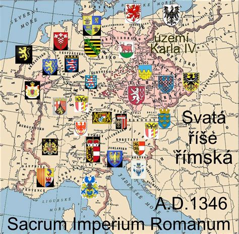 Mapa Svaté říše římské za Karla IV.