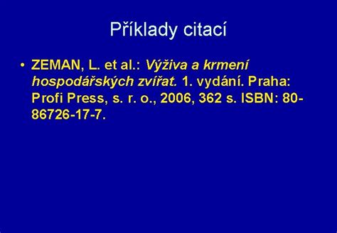 Příklady správně formátovaných citací