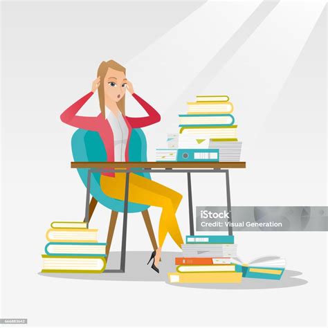 Ilustrace studenta učí se