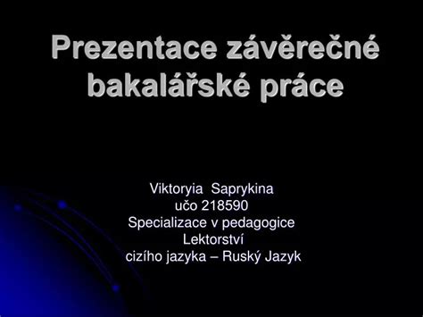 Prezentace závěrečné práce