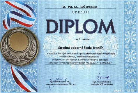 diplomy a ocenenia školy