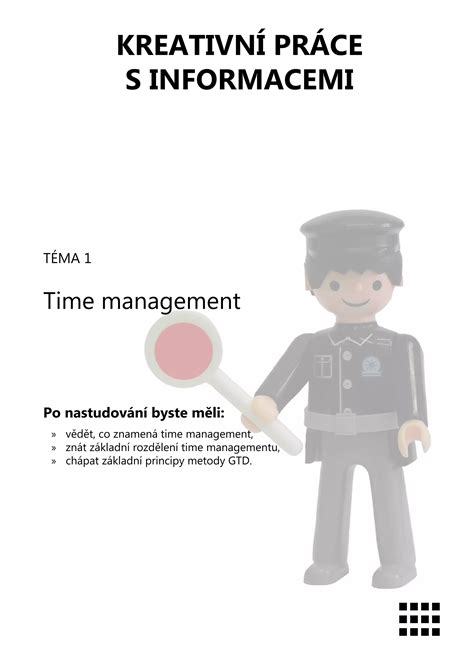 Infografika znázorňující principy time managementu