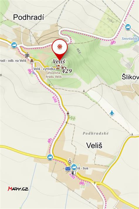 Mapa Starého Jičína s vyznačením školy