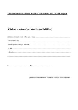 Formulář prohlášení o zanechání studia