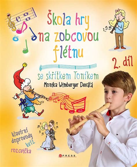 Ilustrace dětské učebnice hry na zobcovou flétnu