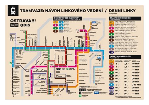 Schéma nočních tramvajových linek v Praze