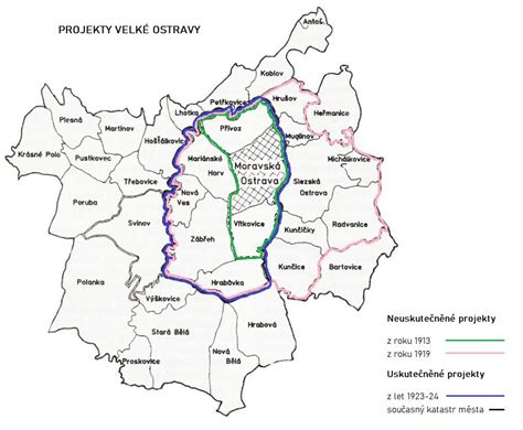 Mapa Ostravy s vyznačenou polohou konzervatoře